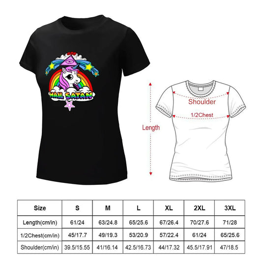HAIL SATAN T-Shirt animal print shirt for girls Female clothing Aesthetic clothing customs cropped t shirts for Women